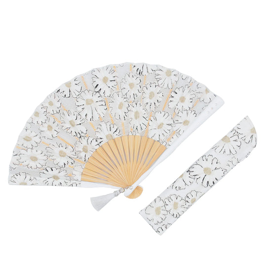 Kyo-sensu (Japanese folding fan) for Women - Marguerite - , Made in Kyoto, Japan , Kyoto sensu