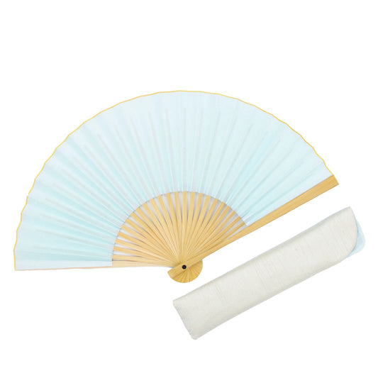 Kyo-sensu (Japanese folding fan) for Women - Traditional Japanese Color / Sora-iro (Sky Blue Color) -, Made in Kyoto, Japan, Kyoto sensu