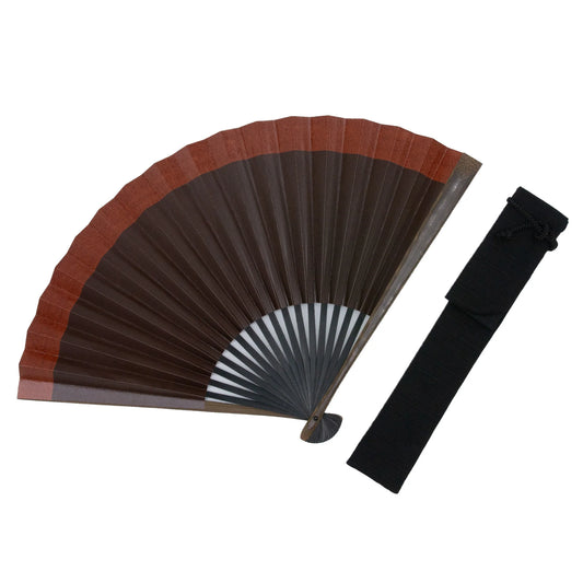 Kyo-sensu (Japanese folding fan) for Men - Kakishibu / Two Tone Color (Natural × Brown) - , Made in Kyoto , Japan, Kyoto sensu