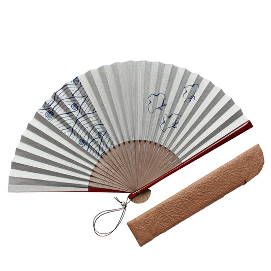 Kyo-sensu (Japanese folding fan) for Men - Kyo Karakami / Plover - , Made in Kyoto, Japan , Kyoto sensu