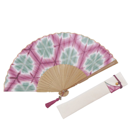Kyo-sensu (Japanese folding fan) for Women - Shibori / Snowflake (Purple) - , Made in Kyoto, Japan , Kyoto sensu