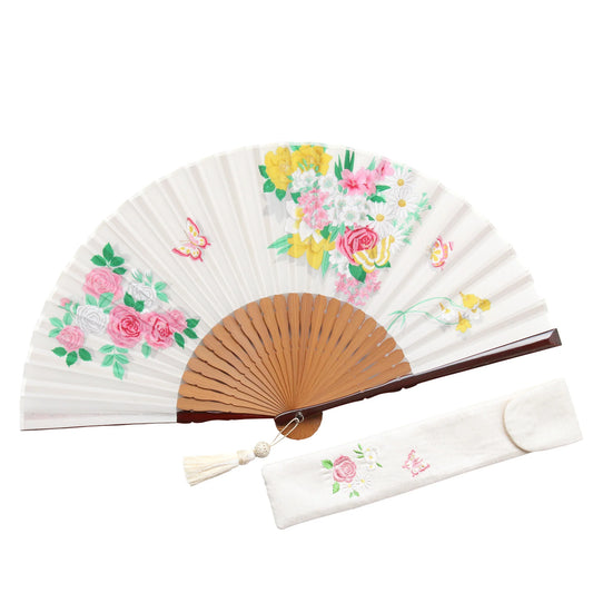 Kyo-sensu (Japanese folding fan) for Women - Kyo-Yuzen / Butterfly - , Made in Kyoto, Japan , Kyoto sensu