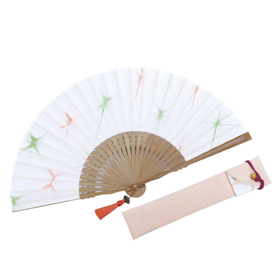 Kyo-sensu (Japanese folding fan) for Women - Shibori / Sunlight (Orange) - , Made in Kyoto, Japan , Kyoto sensu