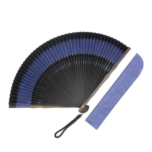 Kyo-sensu (Japanese folding fan) for Men - Kurotani Washi / Navy Blue - , Made in Kyoto, Japan , Kyoto sensu