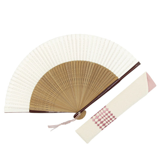 Kyo-sensu (Japanese folding fan) for Women - Hishi (Diamond) Pattern -, Made in Kyoto, Japan, Kyoto sensu