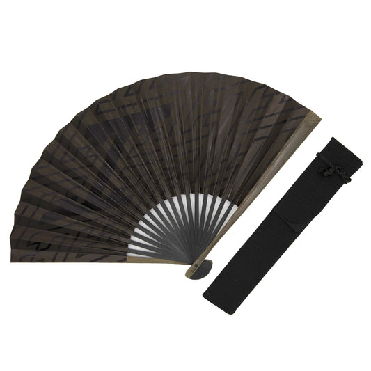 Kyo-sensu (Japanese folding fan) for Men - Foil Stamping / Black - , Made in Kyoto, Japan , Kyoto sensu