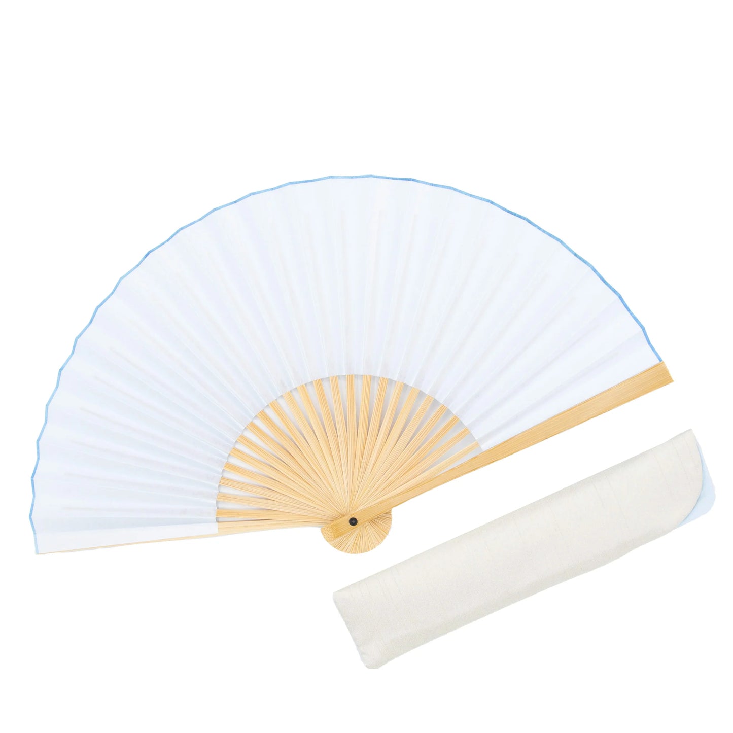 Kyo-sensu (Japanese folding fan) for Women - Traditional Japanese Color / Hanada-iro (Light Blue Color) -, Made in Kyoto, Japan, Kyoto sensu