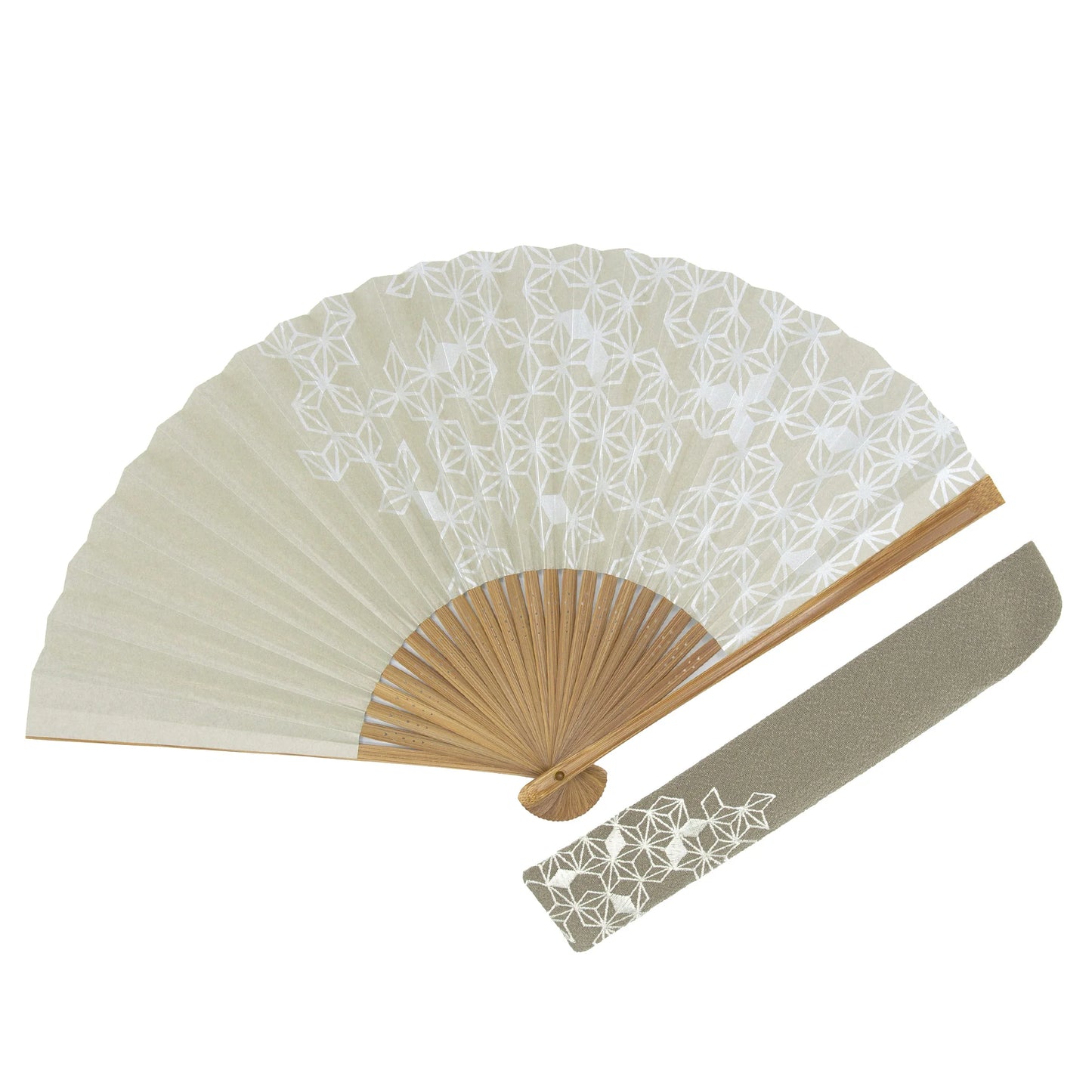 Kyo-sensu (Japanese folding fan) for Men - Traditional Japanese Pattern / Asanoha Pattern (Hemp Leaf Pattern) - , Made in Kyoto, Japan , Kyoto sensu