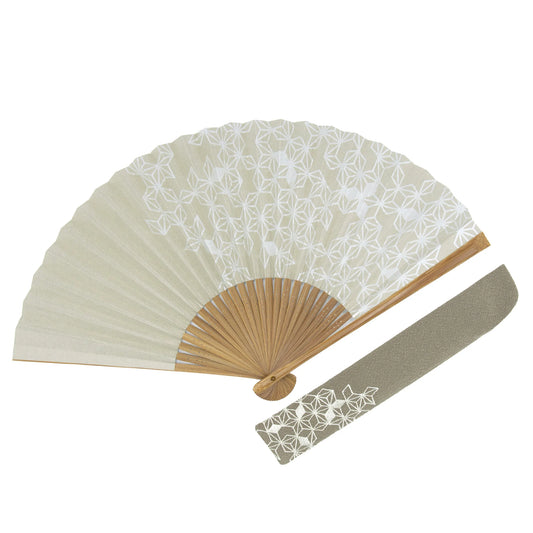 Kyo-sensu (Japanese folding fan) for Men - Traditional Japanese Pattern / Asanoha Pattern (Hemp Leaf Pattern) - , Made in Kyoto, Japan , Kyoto sensu