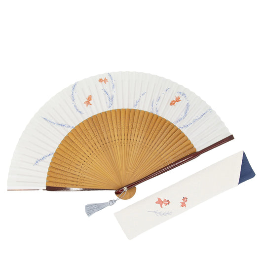 Kyo-sensu (Japanese folding fan) for Women - Goldfish - , Made in Kyoto, Japan , Kyoto sensu