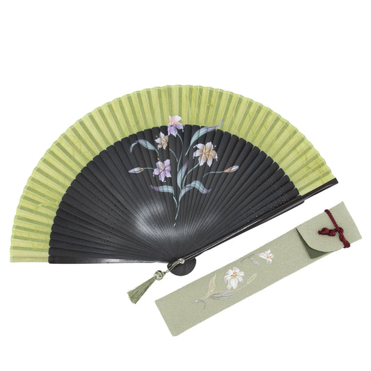 Kyo-sensu (Japanese folding fan) for Women - Lily - , Made in Kyoto, Japan , Kyoto sensu