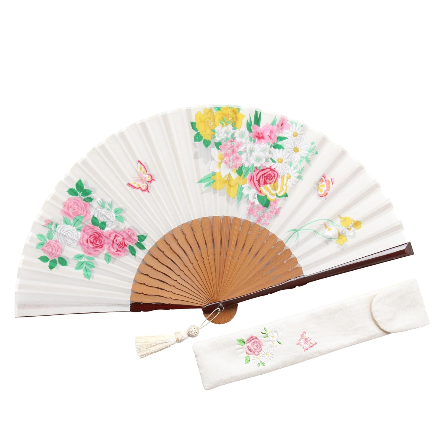 Kyo-sensu (Japanese folding fan) for Women - Kyo-Yuzen / Butterfly - , Made in Kyoto, Japan , Kyoto sensu