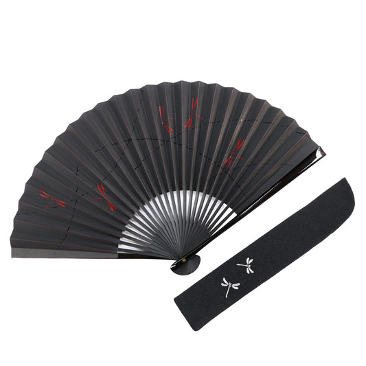 Kyo-sensu (Japanese folding fan) for Men - Urushi Lacquer Painting / Dragonfly - , Made in Kyoto, Japan , Kyoto sensu