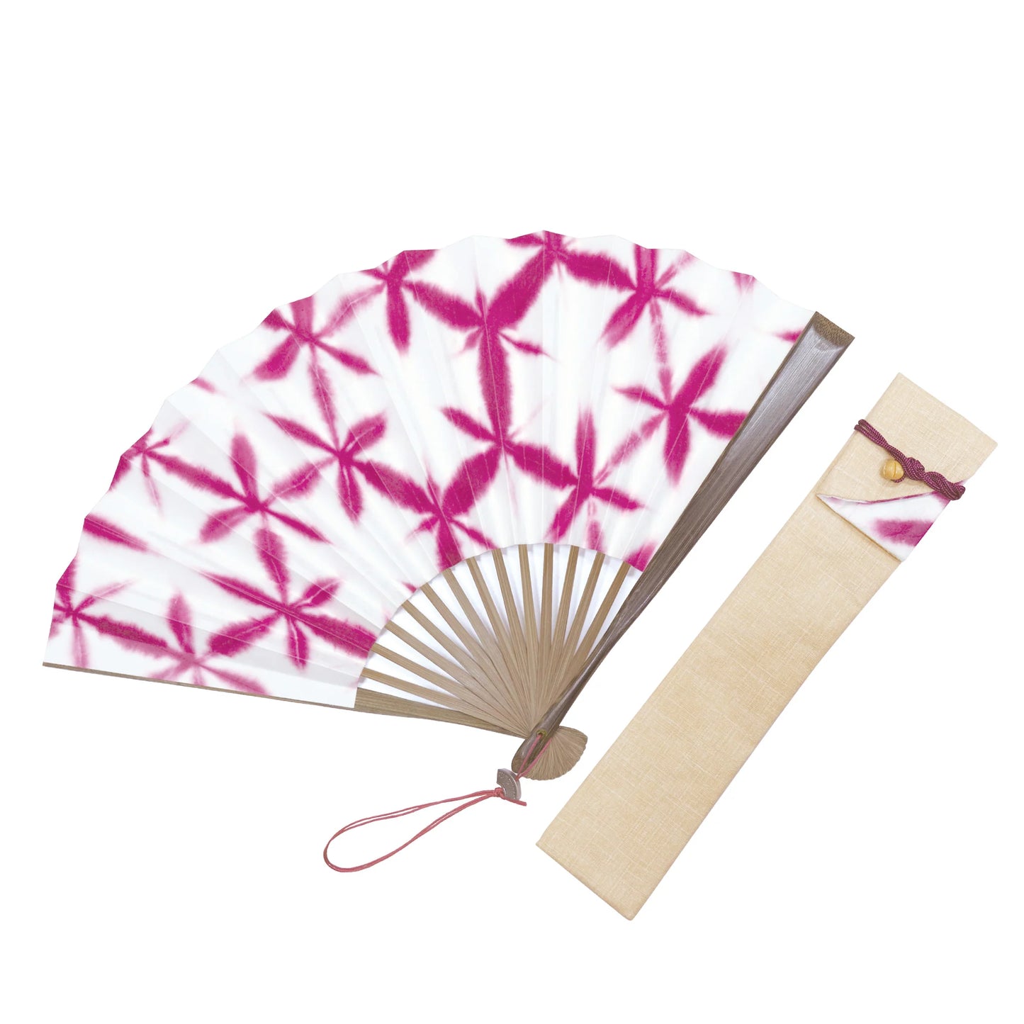 Kyo-sensu (Japanese folding fan) for Women - Shibori / Pink - , Made in Kyoto, Japan , Kyoto sensu