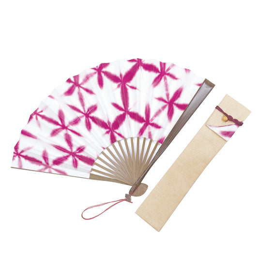 Kyo-sensu (Japanese folding fan) for Women - Shibori / Pink - , Made in Kyoto, Japan , Kyoto sensu