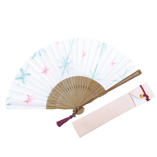 Kyo-sensu (Japanese folding fan) for Women - Shibori / Sunlight (Pink) - , Made in Kyoto, Japan , Kyoto sensu