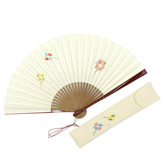 Kyo-sensu (Japanese folding fan) for Women - Pinwheel - , Made in Kyoto, Japan , Kyoto sensu