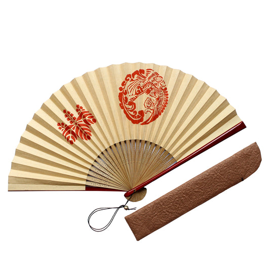 Kyo-sensu (Japanese folding fan) for Men - Kyo Karakami / Phoenix - , Made in Kyoto, Japan , Kyoto sensu