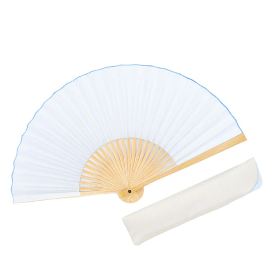 Kyo-sensu (Japanese folding fan) for Women - Traditional Japanese Color / Hanada-iro (Light Blue Color) -, Made in Kyoto, Japan, Kyoto sensu