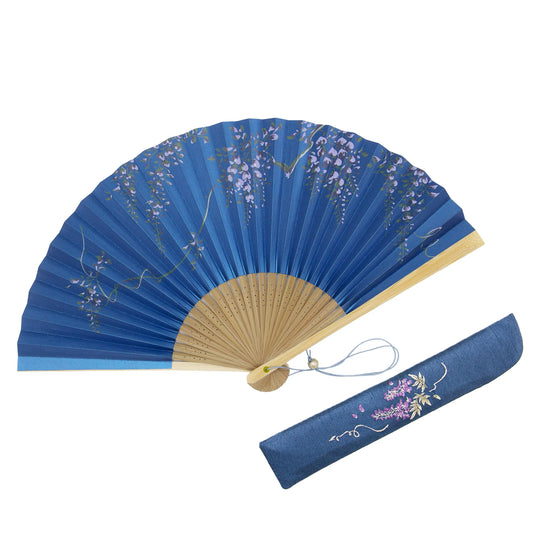 Kyo-sensu (Japanese folding fan) for Women - Wisteria - , Made in Kyoto, Japan , Kyoto sensu