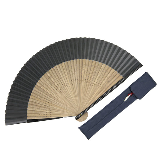 Kyo-sensu (Japanese folding fan) for Men - Kakishibu / Navy Blue - , Made in Kyoto , Japan, Kyoto sensu
