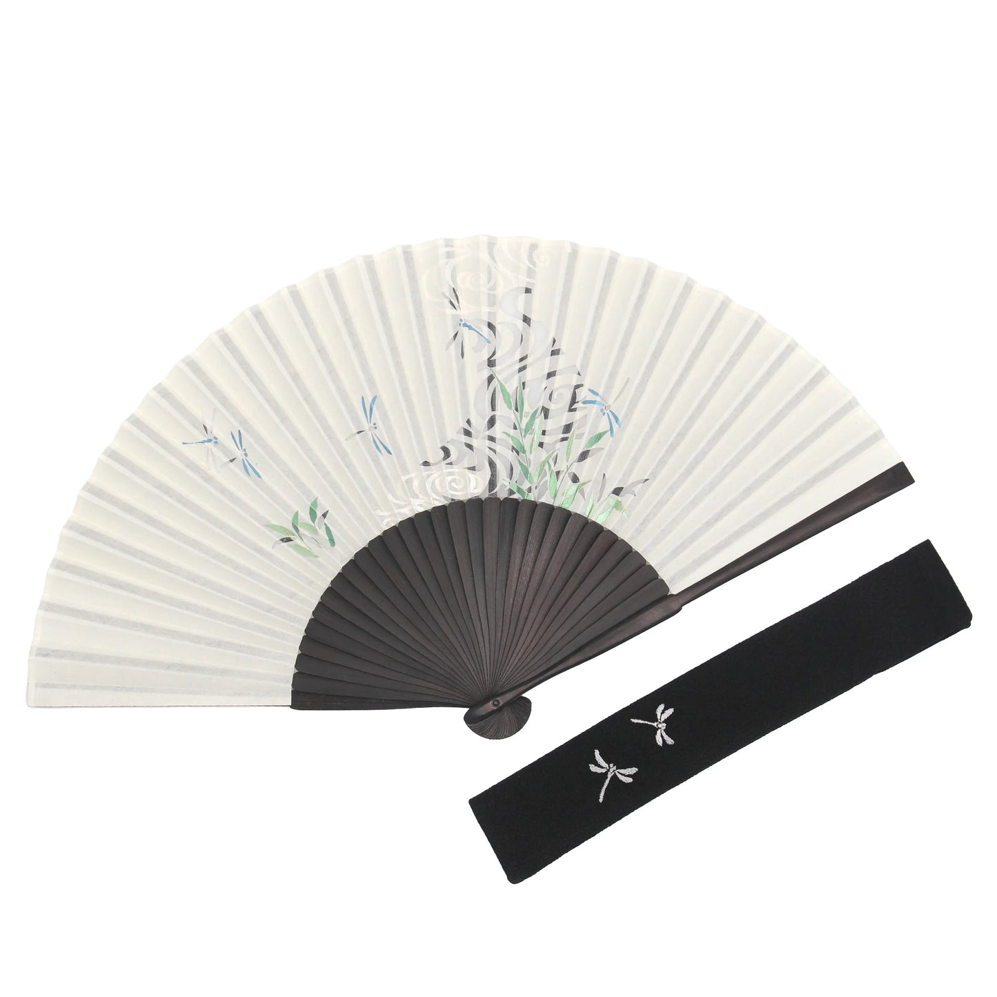 Kyo-sensu (Japanese folding fan) for Men - Kirie / Dragonfly - , Made in Kyoto, Japan , Kyoto sensu