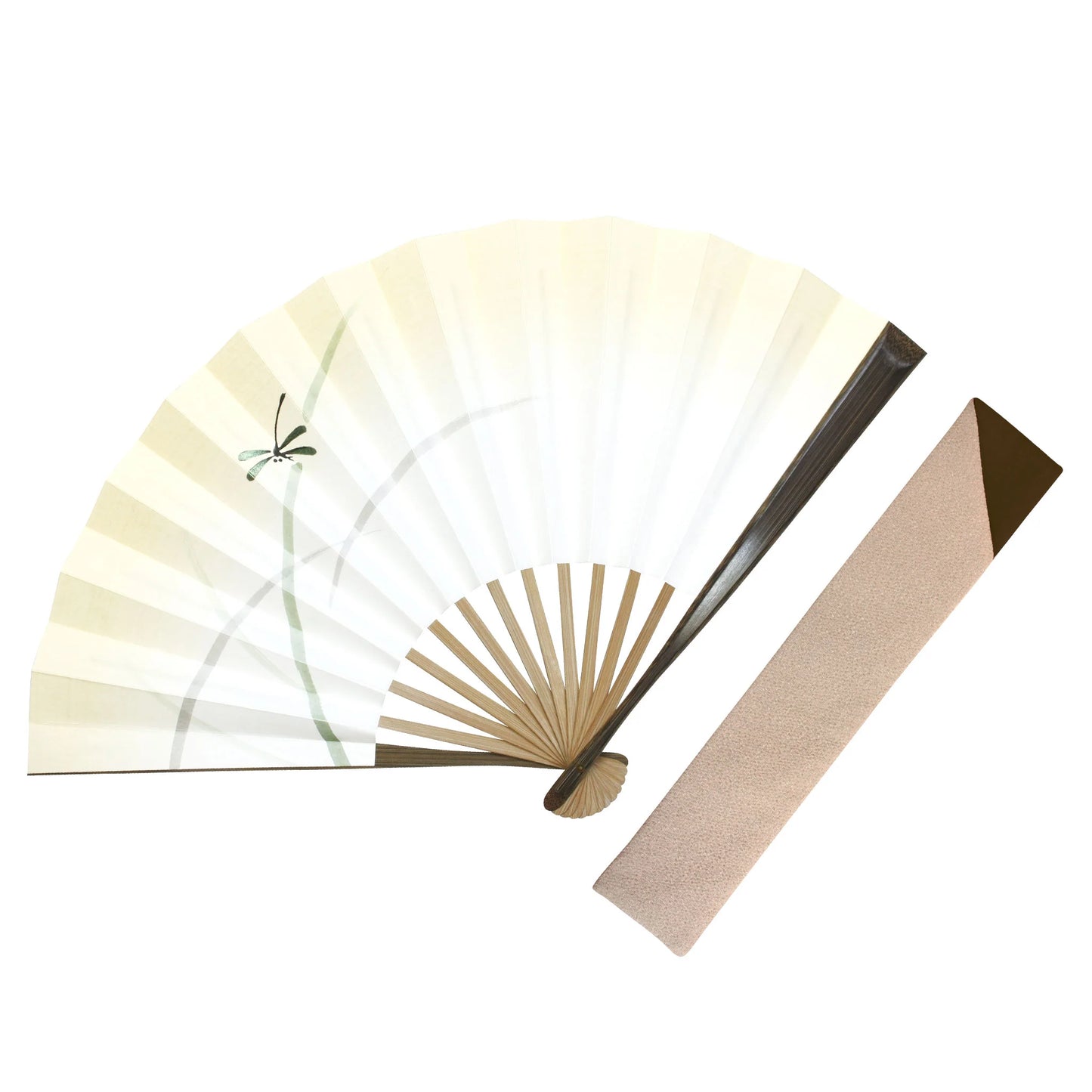 Reversible Kyo-sensu (Japanese folding fan) for Men - Dragonfly and Mt.Fuji - , Made in Kyoto, Japan , Kyoto sensu