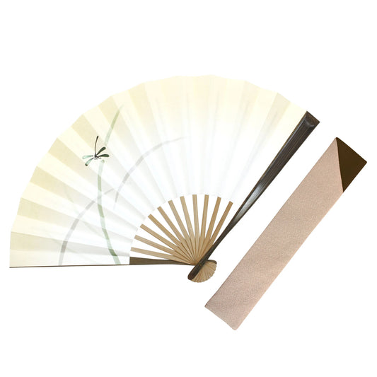 Reversible Kyo-sensu (Japanese folding fan) for Men - Dragonfly and Mt.Fuji - , Made in Kyoto, Japan , Kyoto sensu