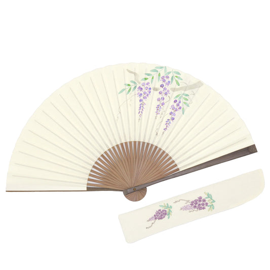 Kyo-sensu (Japanese folding fan) for Women - Wisteria - , Made in Kyoto, Japan , Kyoto sensu