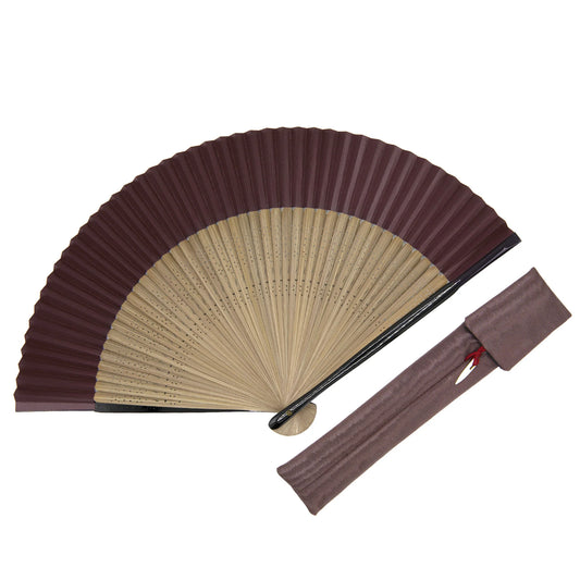 Kyo-sensu (Japanese folding fan) for Men - Kakishibu / Purple - , Made in Kyoto , Japan, Kyoto sensu