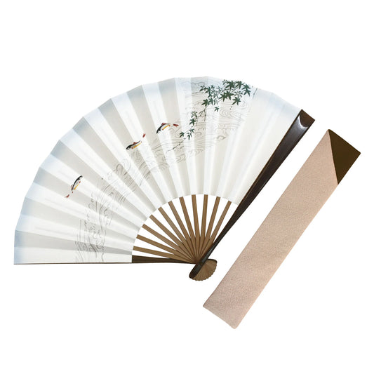 Reversible Kyo-sensu (Japanese folding fan) for Men - Sweetfish and Dragonfly - , Made in Kyoto, Japan , Kyoto sensu