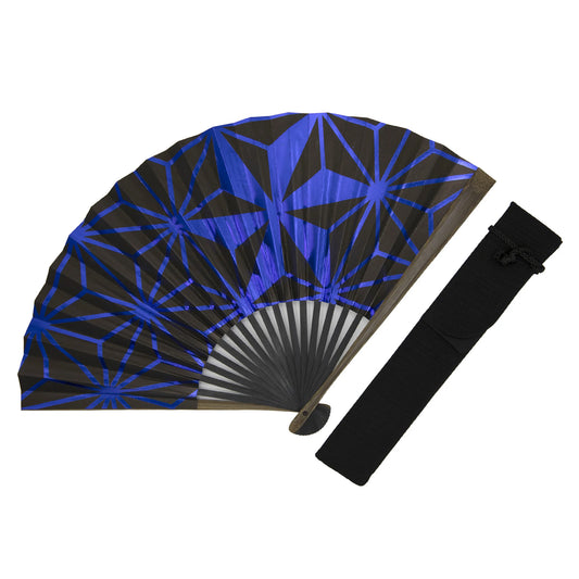 Kyo-sensu (Japanese folding fan) for Men - Foil Stamping / Blue - , Made in Kyoto, Japan , Kyoto sensu