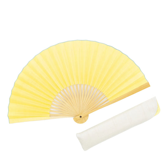 Kyo-sensu (Japanese folding fan) for Women - Traditional Japanese Color / Nanohana-iro (Canola Flower Color) -, Made in Kyoto, Japan, Kyoto sensu