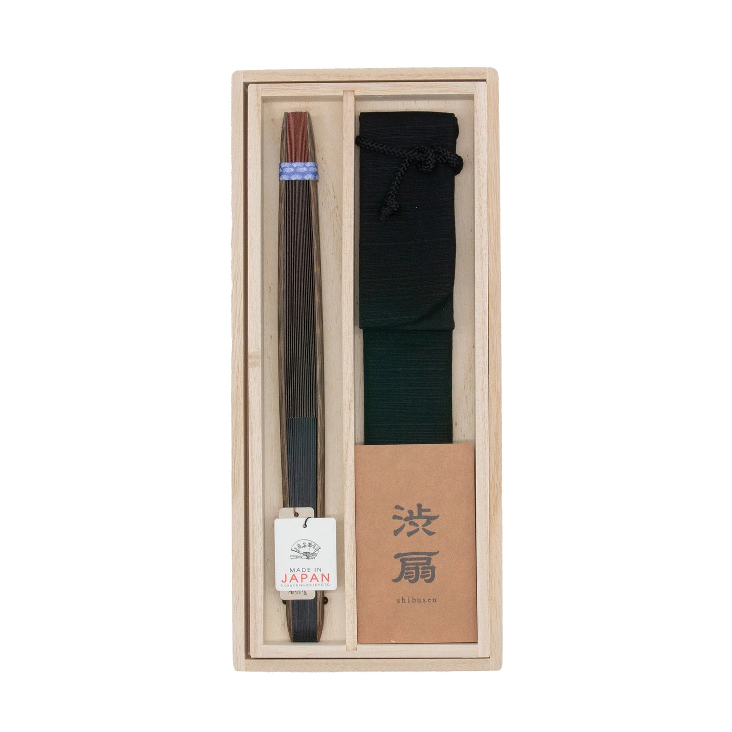 Kyo-sensu (Japanese folding fan) for Men - Kakishibu / Two Tone Color (Natural × Brown) - , Made in Kyoto , Japan, Kyoto sensu