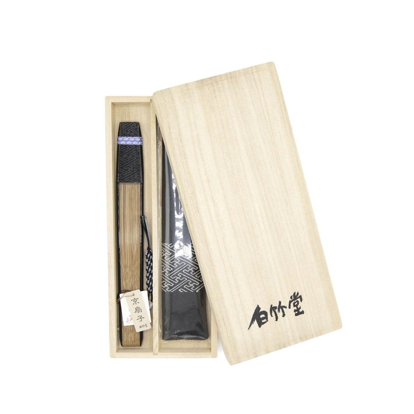 Kyo-sensu (Japanese folding fan) for Men - Asanoha (Hemp Leaf) Pattern -, Made in Kyoto, Japan, Kyoto sensu
