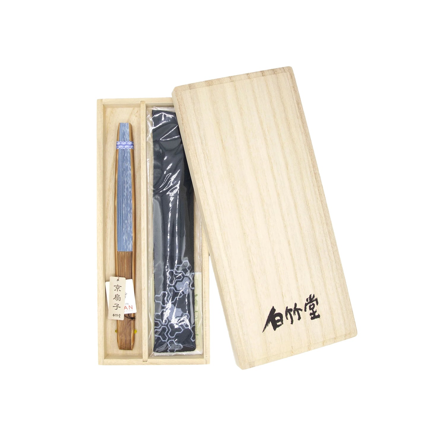 Kyo-sensu (Japanese folding fan) for Men - Traditional Japanese Pattern / Kikko Pattern (Turtle's Shell Pattern) - , Made in Kyoto, Japan , Kyoto sensu