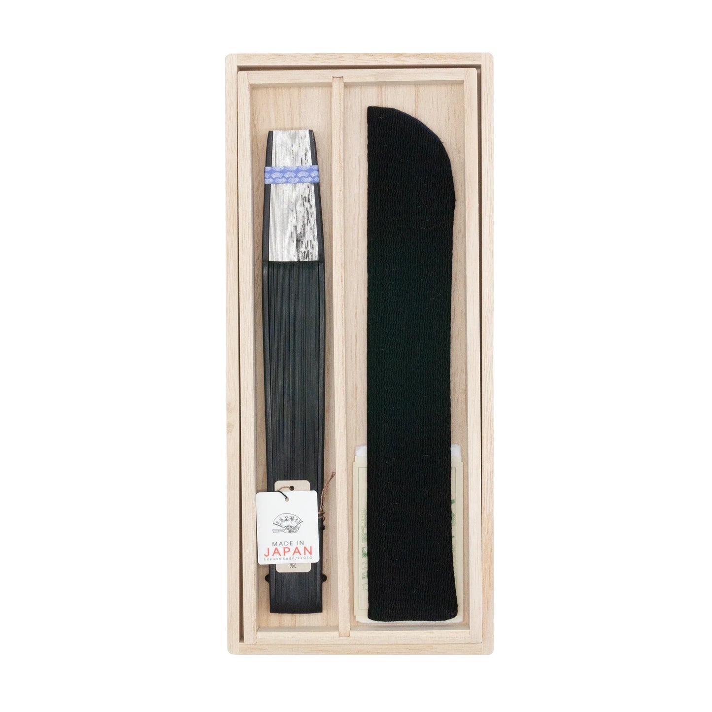 Kyo-sensu (Japanese folding fan) for Men - Silver Leaf / Heron - , Made in Kyoto, Japan , Kyoto sensu