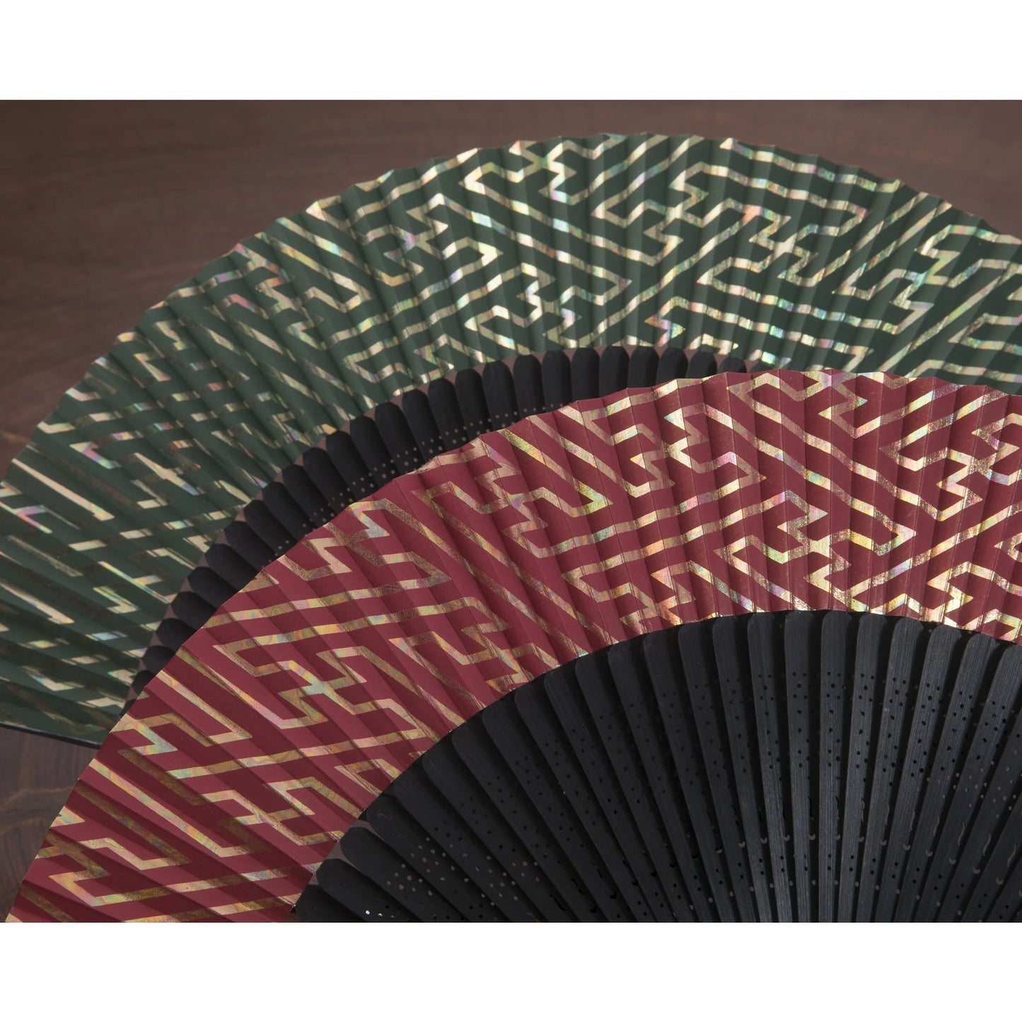 Kyo-sensu (Japanese folding fan) for Men - Silver Leaf / Blue - , Made in Kyoto , Japan, Kyoto sensu