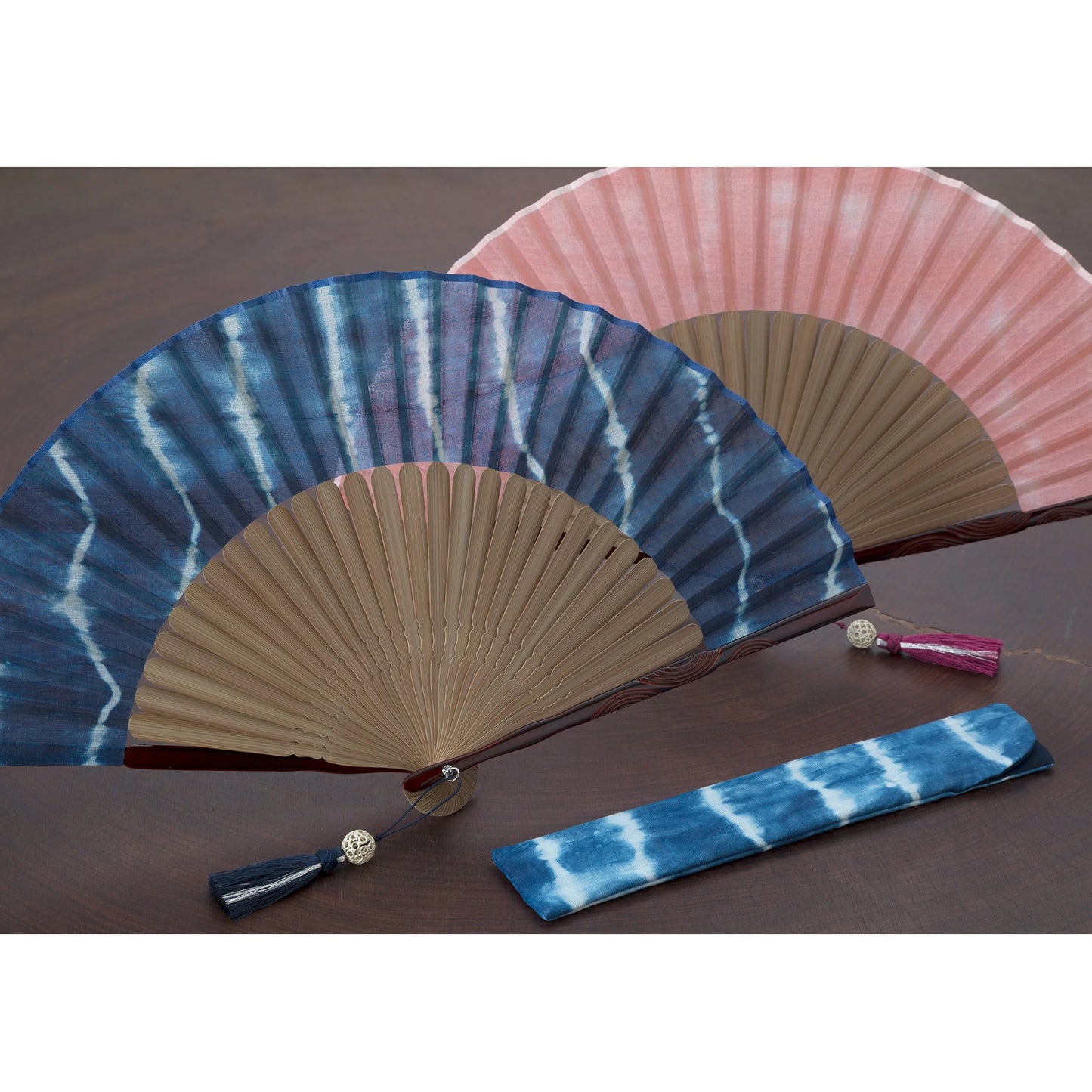 Kyo-sensu (Japanese folding fan) for Women - Shibori / Yellow - , Made in Kyoto, Japan , Kyoto sensu