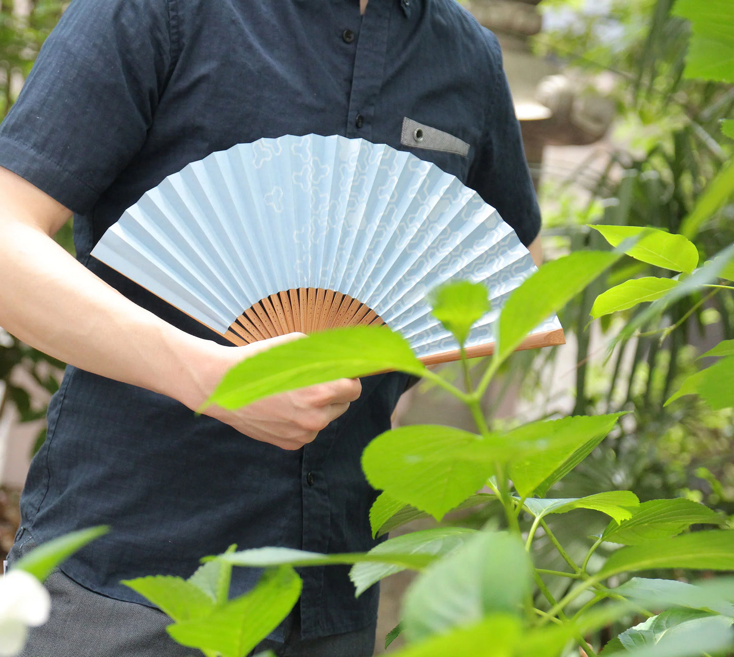 Kyo-sensu (Japanese folding fan) for Men - Traditional Japanese Pattern / Kikko Pattern (Turtle's Shell Pattern) - , Made in Kyoto, Japan , Kyoto sensu