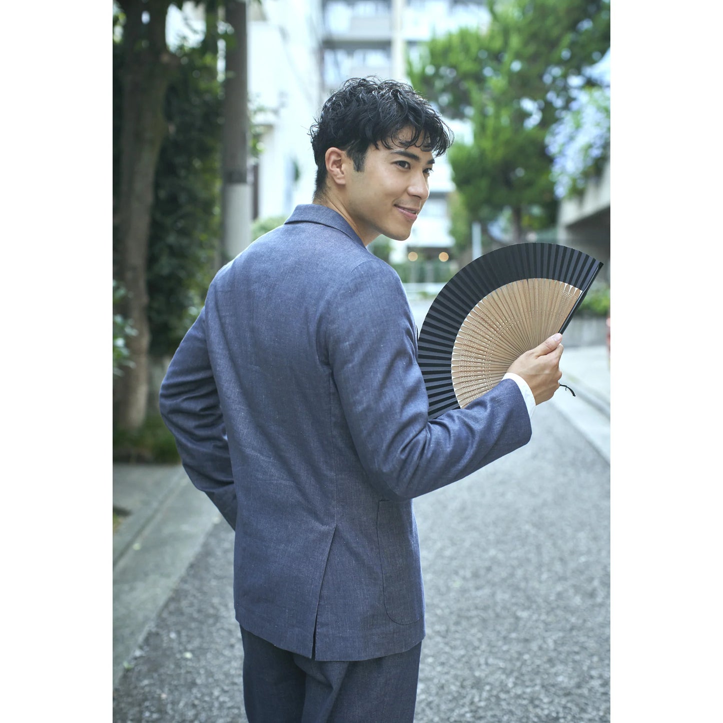 Kyo-sensu (Japanese folding fan) for Men - Asanoha (Hemp Leaf) Pattern -, Made in Kyoto, Japan, Kyoto sensu
