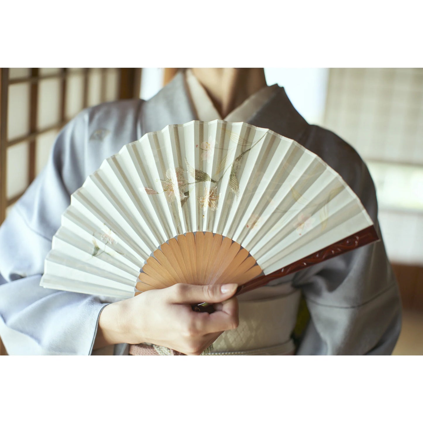 Kyo-sensu (Japanese folding fan) for Women - Cherry Blossom - , Made in Kyoto , Japan, Kyoto sensu