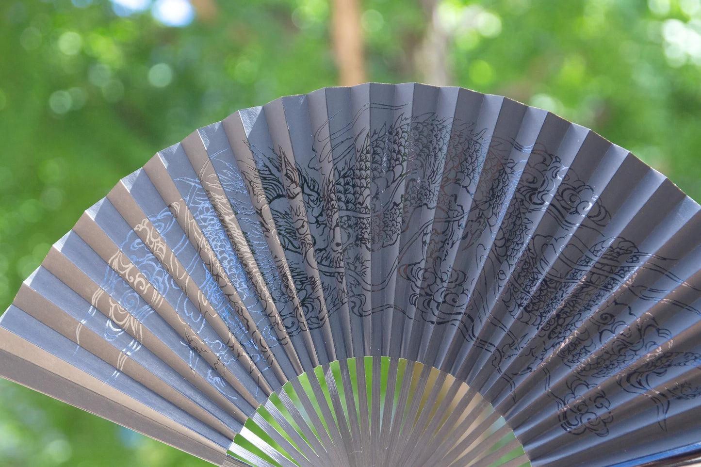 Kyo-sensu (Japanese folding fan) for Men - Urushi Lacquer Painting / Tiger - , Made in Kyoto, Japan , Kyoto sensu