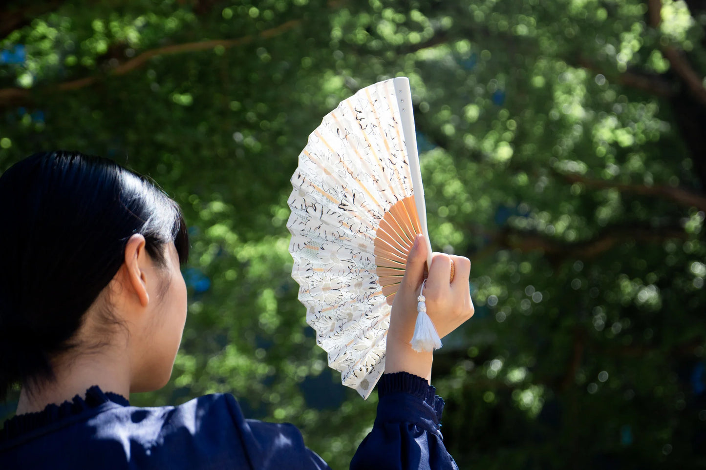 Kyo-sensu (Japanese folding fan) for Women - Marguerite - , Made in Kyoto, Japan , Kyoto sensu