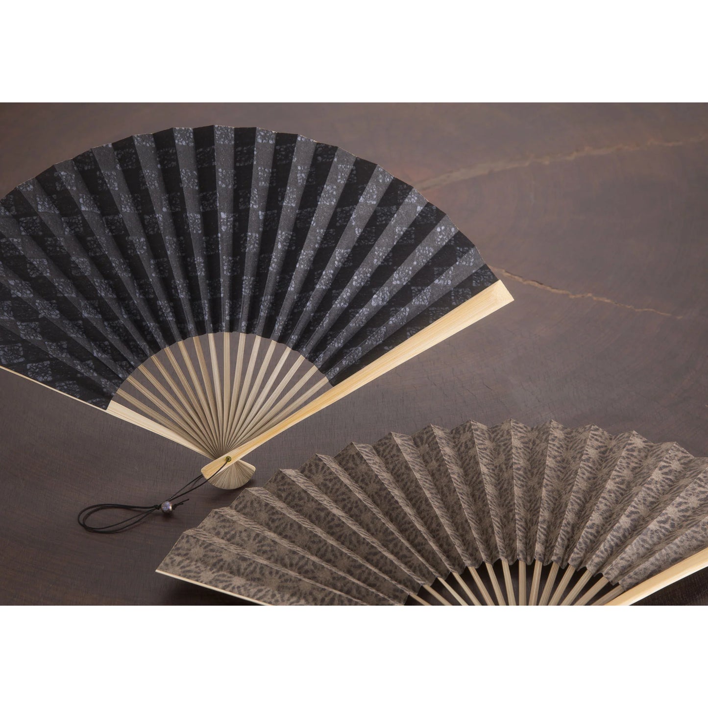 Kyo-sensu (Japanese folding fan) for Men - Tosa Washi / Ichimatsu pattern (Japanese Checkered Pattern) - , Made in Kyoto, Japan , Kyoto sensu
