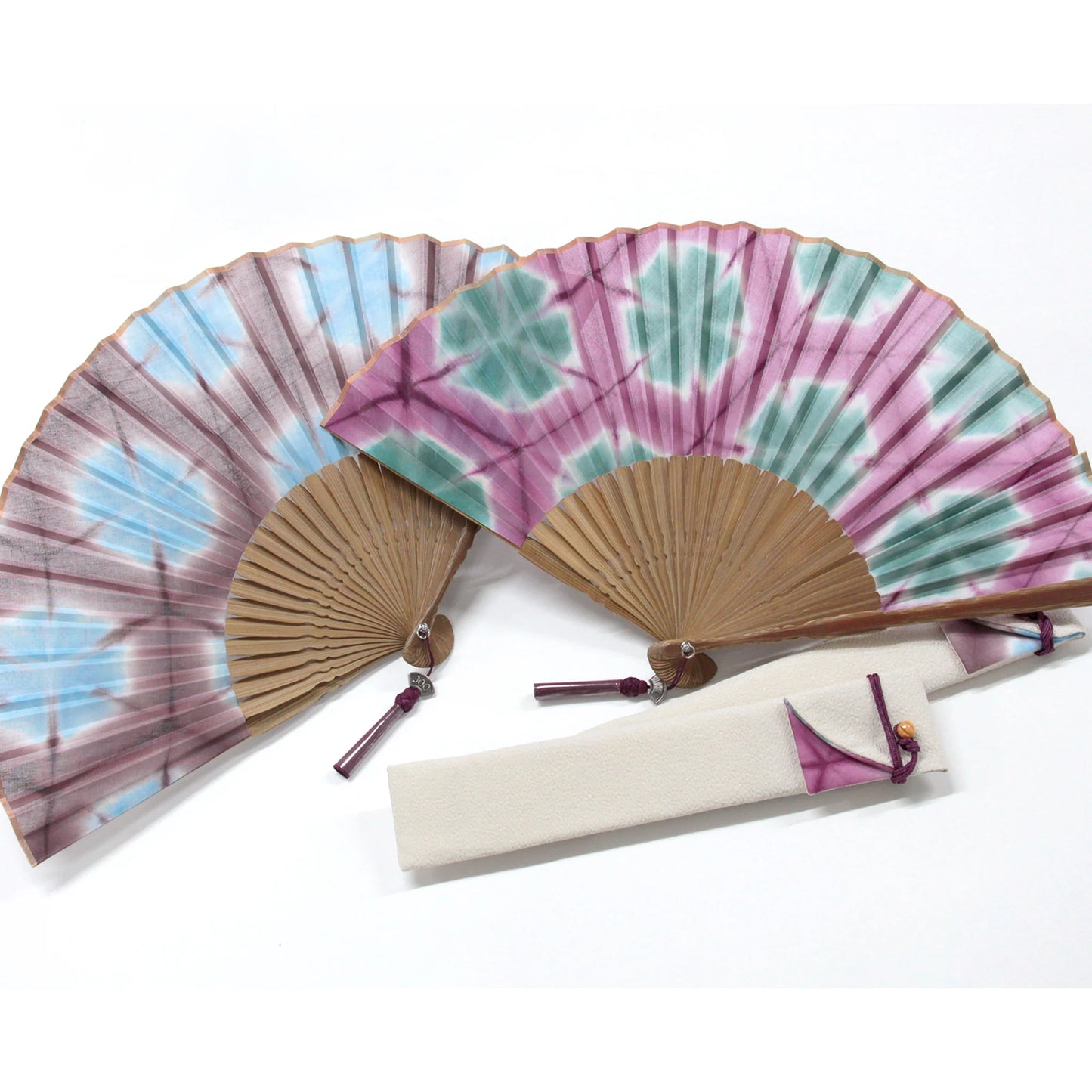 Kyo-sensu (Japanese folding fan) for Women - Shibori / Snowflake (Brown) - , Made in Kyoto, Japan , Kyoto sensu