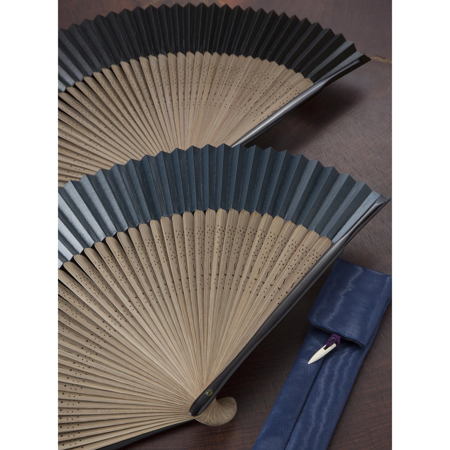 Kyo-sensu (Japanese folding fan) for Men - Kakishibu / Black - , Made in Kyoto , Japan, Kyoto sensu