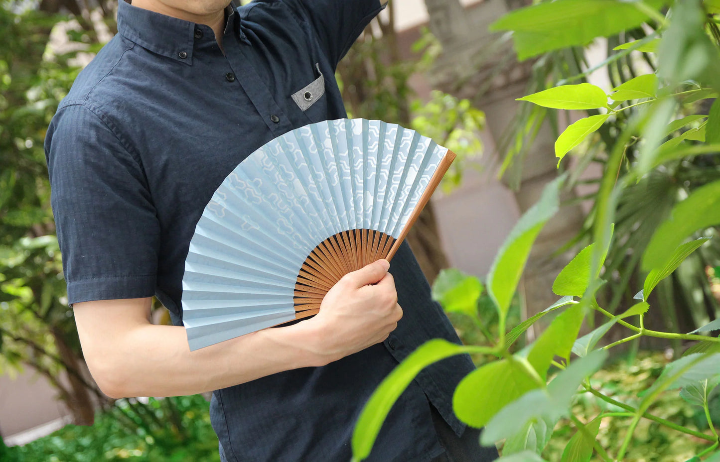 Kyo-sensu (Japanese folding fan) for Men - Traditional Japanese Pattern / Kikko Pattern (Turtle's Shell Pattern) - , Made in Kyoto, Japan , Kyoto sensu