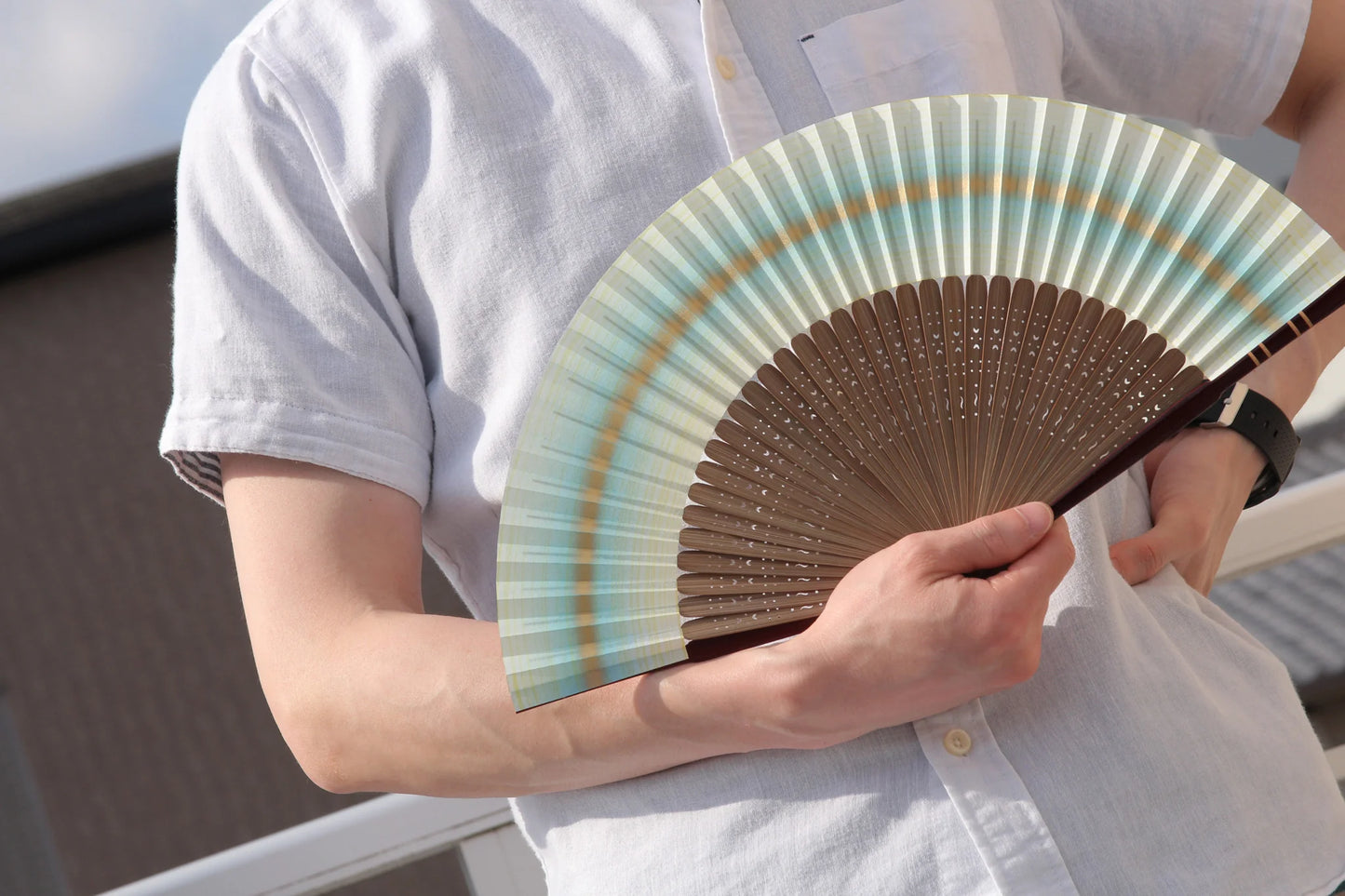 Kyo-sensu (Japanese folding fan) for Men - Ecliptic  - , Made in Kyoto, Japan , Kyoto sensu