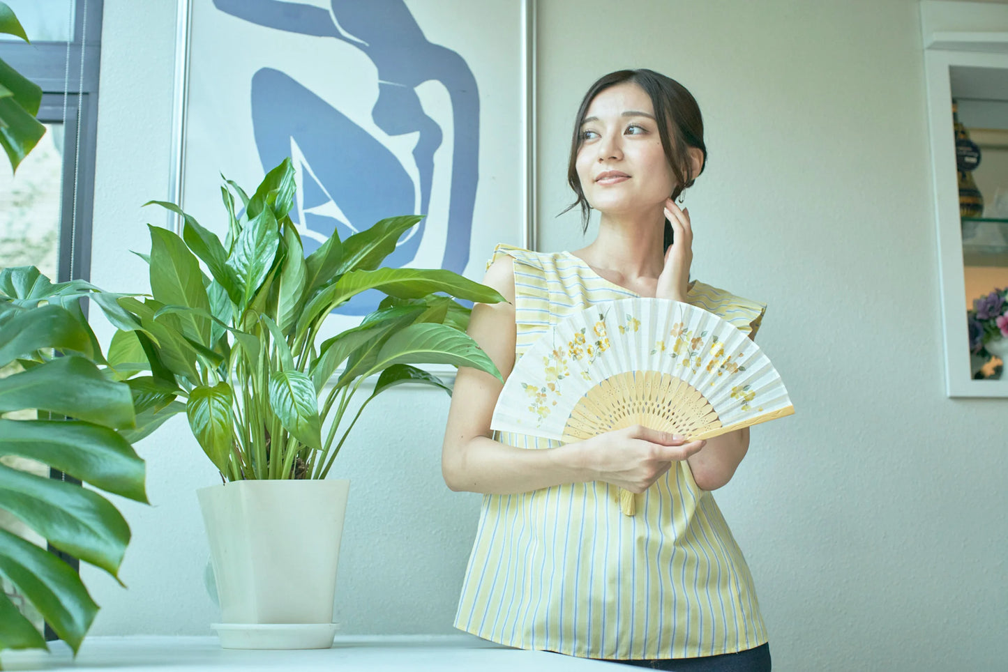 Kyo-sensu (Japanese folding fan) for Women - Cherry Blossom - , Made in Kyoto, Japan , Kyoto sensu